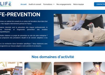 Life Prevention – Création du site de l’entreprise